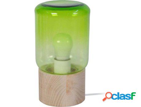 Lámpara de Mesa TOSEL Gufo (Verde Natural, Cilíndrico -