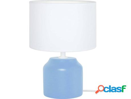 Lámpara de Mesa TOSEL Mary A (Cilíndrico Azul, Blanco -
