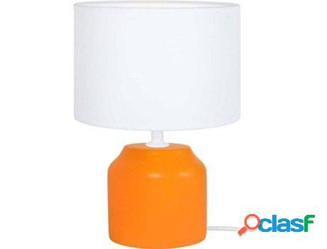 Lámpara de Mesa TOSEL Mary A (Cilíndrico Naranja, Blanco -