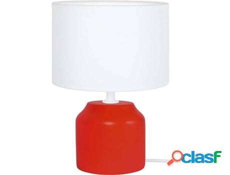 Lámpara de Mesa TOSEL Mary A (Cilíndrico Rojo, Blanco -