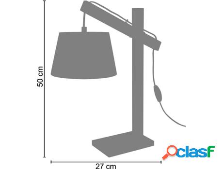 Lámpara de Mesa TOSEL Pilori Tambour (Taupe - E14 - Máx.