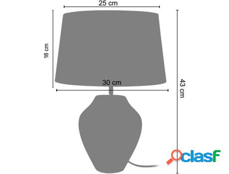 Lámpara de Mesa TOSEL Vase 1 Bombilla (Blanco - E27 - Máx.