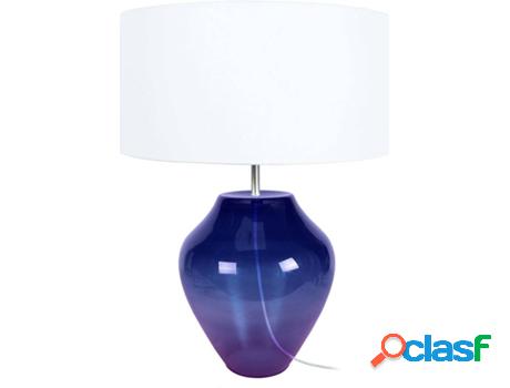 Lámpara de Mesa TOSEL Vase (Morado, Blanco Cilíndrico -