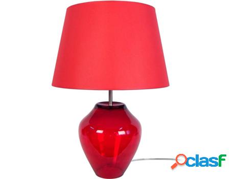 Lámpara de Mesa TOSEL Vase P Roja Transparente