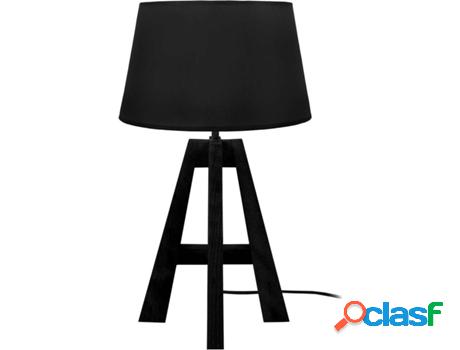 Lámpara de Mesa TOSEL Vidar A (Negro, Blanco - E27 - Máx.