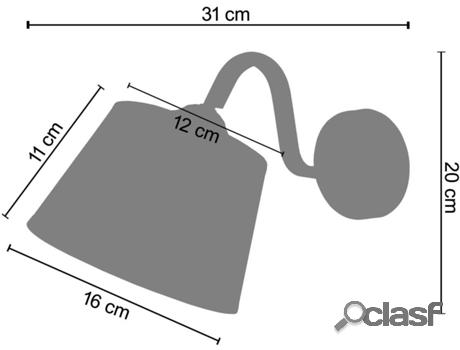 Lámpara de Pared TOSEL Autrefois (Negro, Blanco - E14 -