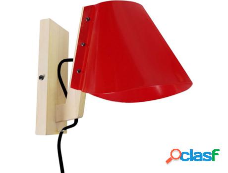 Lámpara de Pared TOSEL Bileza (Natural, Rojo - E27 - Máx.