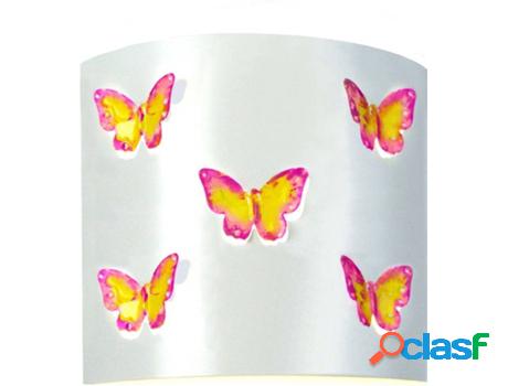 Lámpara de Pared TOSEL Papillon (Amarillo, Morado - E27 -