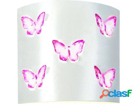 Lámpara de Pared TOSEL Papillon (Blanco, Morado - E27 -