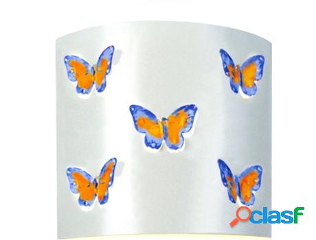 Lámpara de Pared TOSEL Papillon (Naranja, Azul - E27 -