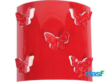 Lámpara de Pared TOSEL Papillon (Rojo - E27 - Máx. 40W -