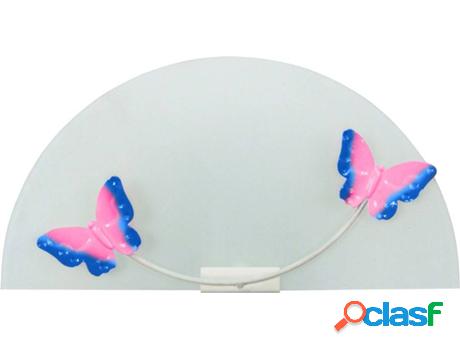 Lámpara de Pared TOSEL Papillons (Rosa, Azul - E27 - Máx.