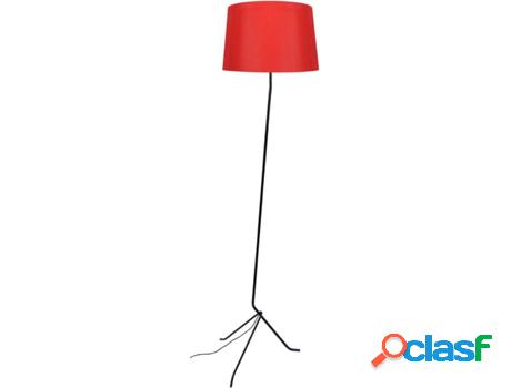 Lámpara de Pié TOSEL Pied Populet (Negro y Rojo - E27 -