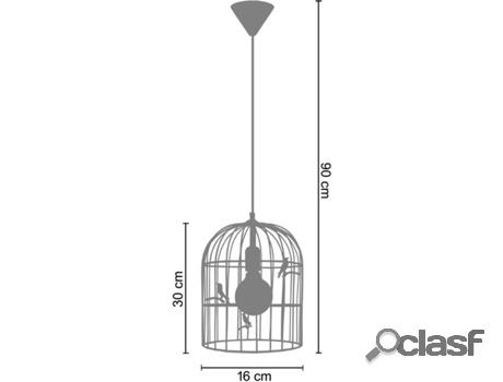Lámpara de Suspensión TOSEL Cage Oiseaux (Dorado Oro - E27