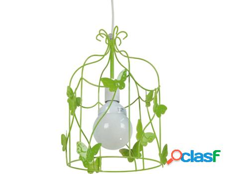 Lámpara de Suspensión TOSEL Cage Papillons (Verde Anís -