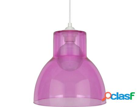 Lámpara de Suspensión TOSEL Cloche Verre B 25 cm (Rosa -