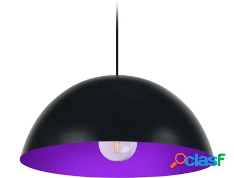 Lámpara de Suspensión TOSEL Demi-Boule (Negro y Morado -