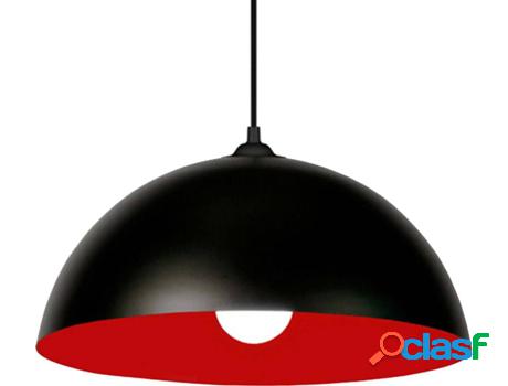 Lámpara de Suspensión TOSEL Demi-Boule (Negro y Rojo