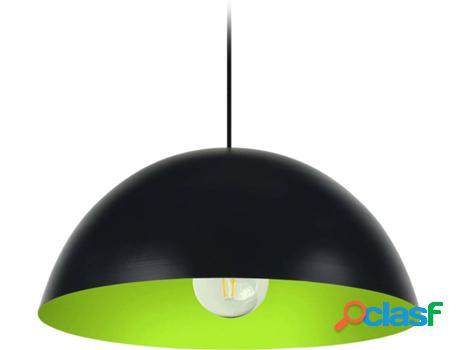 Lámpara de Suspensión TOSEL Demi-Boule (Negro y Verde -