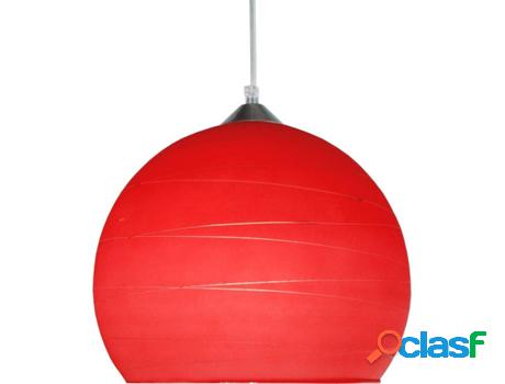 Lámpara de Suspensión TOSEL Globe Lignes Roja