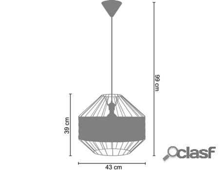 Lámpara de Suspensión TOSEL Tressé-Bhamo C 43 cm (Blanco