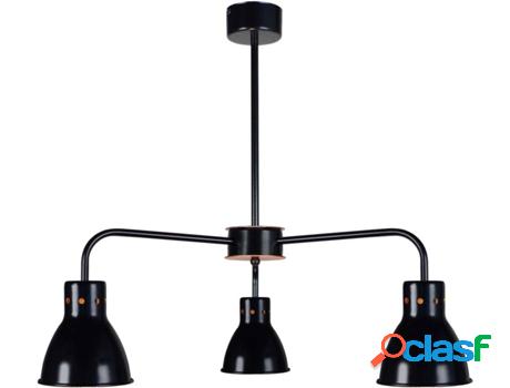 Lámpara de Techo TOSEL Robson 3 (Negro - E27 - Máx. 40W -