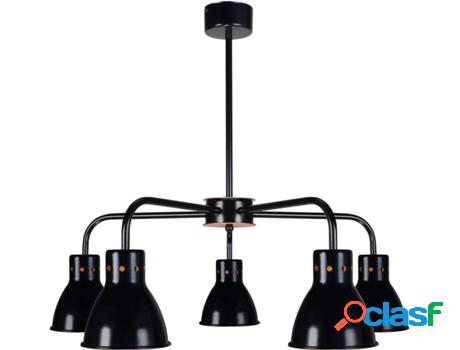 Lámpara de Techo TOSEL Robson 5 (Negro - E27 - Máx. 40W -