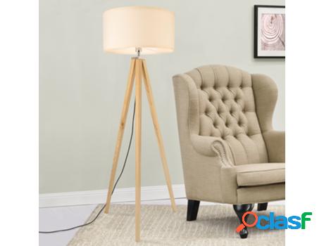 Lámpara de mesa LUX.PRO Blanco/Efecto madera (40 W - E14)