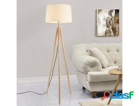 Lámpara de mesa LUX.PRO Blanco/Efecto madera (60 W - E27)