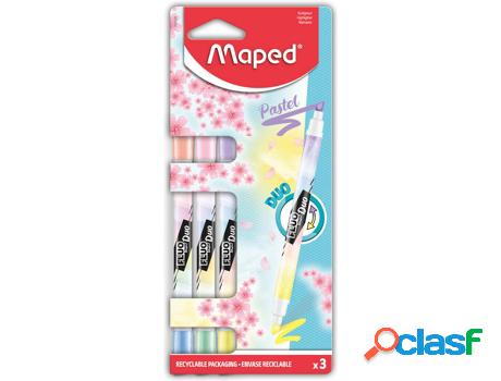 Marcador MAPED Fluo Duo Pastel X3 - BLS