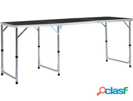 Mesa VIDAXL de camping plegable (Gris - 120x60x70 cm)