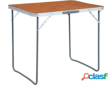 Mesa VIDAXL de camping plegable (Marrón - 80x60x70 cm)