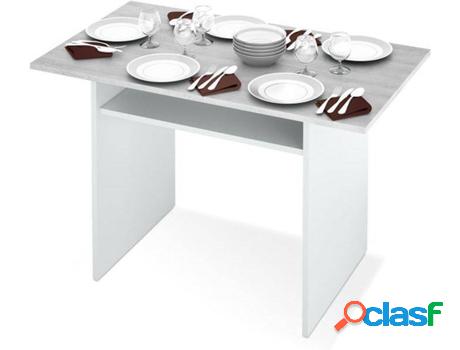 Mesa de Cocina HABITDESIGN Plegable (Blanco Artik - Gris