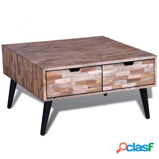 Mesa de centro con 4 cajones de madera de teca reciclada