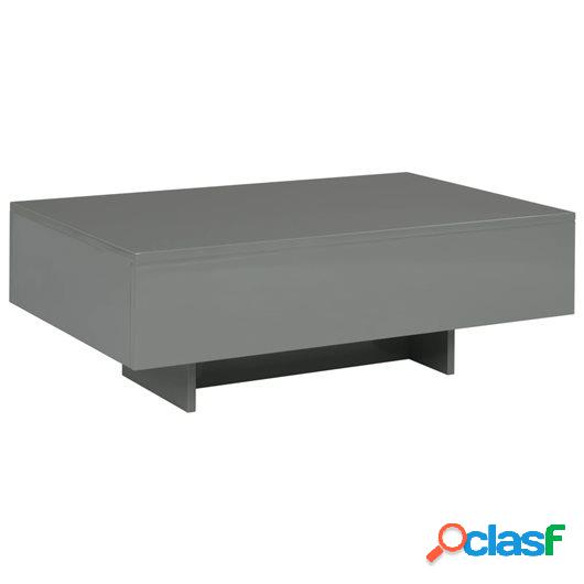 Mesa de centro de MDF gris brillante 85x55x31 cm