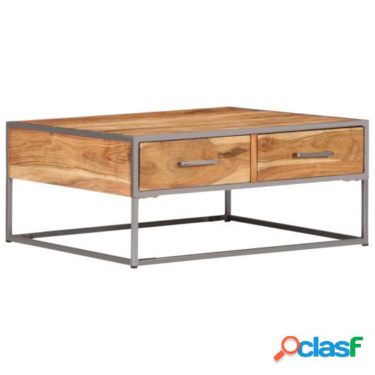Mesa de centro de madera maciza de acacia 75x75x35 cm