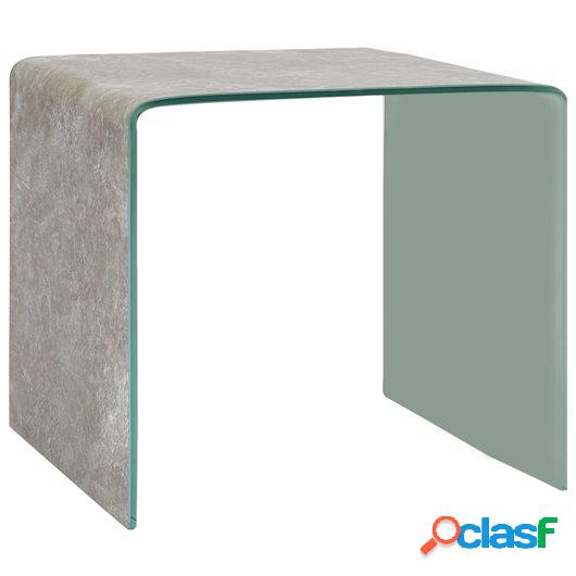 Mesa de centro de vidrio templado marrón mármol 50x50x45