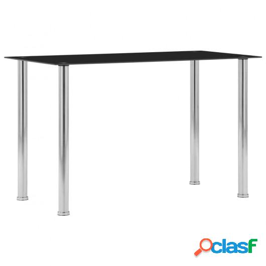 Mesa de comedor de vidrio templado negro 120x60x75 cm