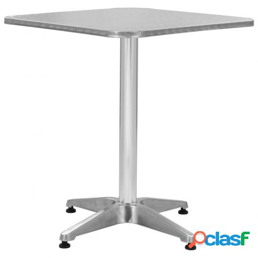 Mesa de jardín de aluminio plateado 60x60x70 cm