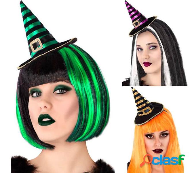 Mini Sombrero de Bruja a Rayas en varios colores