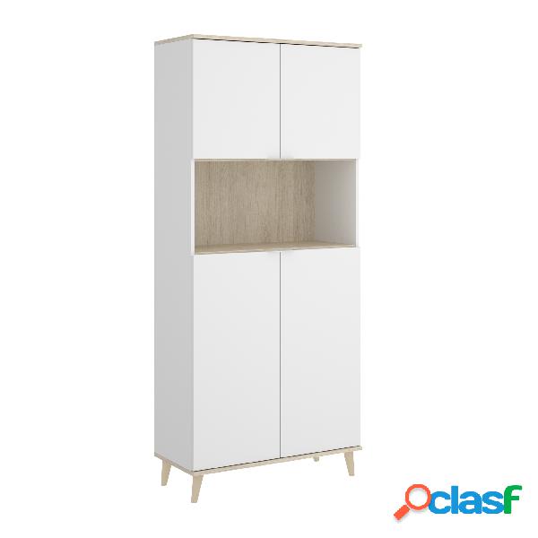 Mueble auxiliar Dekit Wok Blanco Madera Natural 189x80x40cm