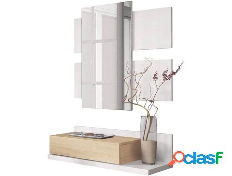 Mueble de Entrada HABITDESIGN Tekkan (Blanco Artik - Roble -