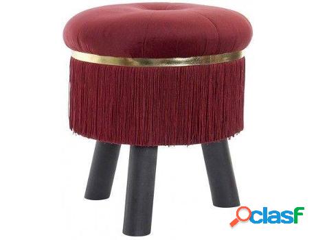 Muebles HOGAR Y MÁS Reposapie Velvet Fleco Gold (rojo y