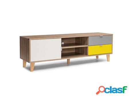 Muebles de TV HOMMPA (Marrón, Blanco, Gris, Amarillo -