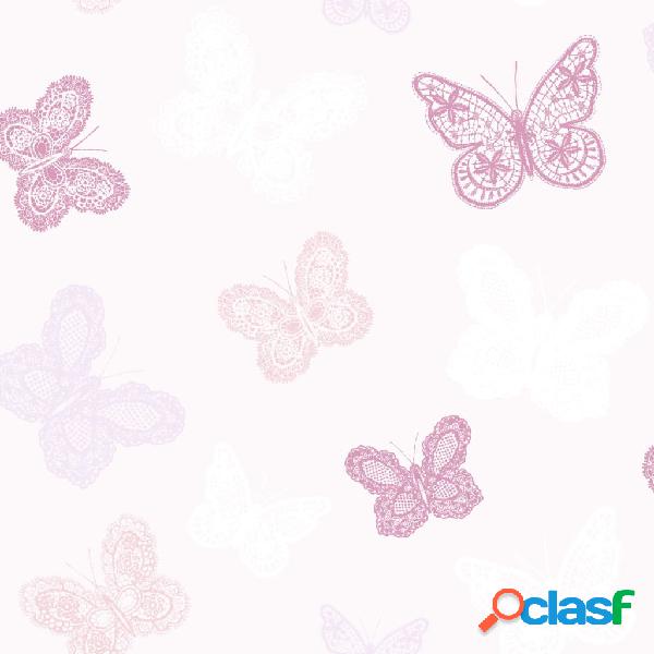 Noordwand Kids at Home Papel de pared Butterfly rosa 100114