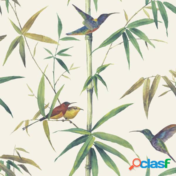 Noordwand Papel pintado Kolibri and Bamboo color crudo