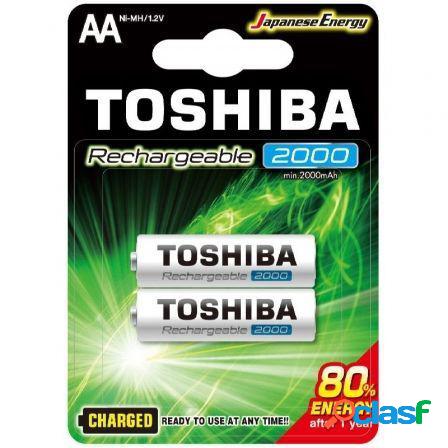 Pack de 2 pilas aa toshiba rechargeable/ 1.2v/ recargables