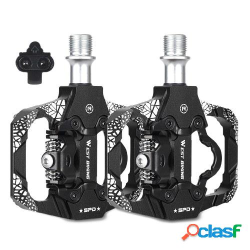 Pedales de bicicleta WEST BIKING MTB doble plataforma SPD