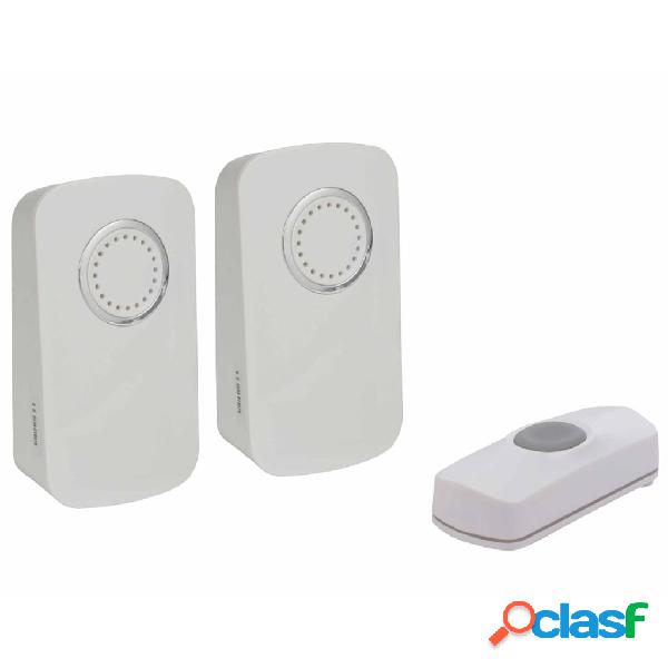 Perel Timbre de puerta inalámbrico a pilas blanco EDMTWR