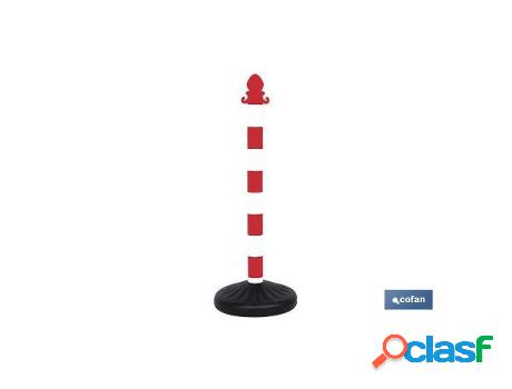 Poste y base para cadena (rojo/blanco) 1m